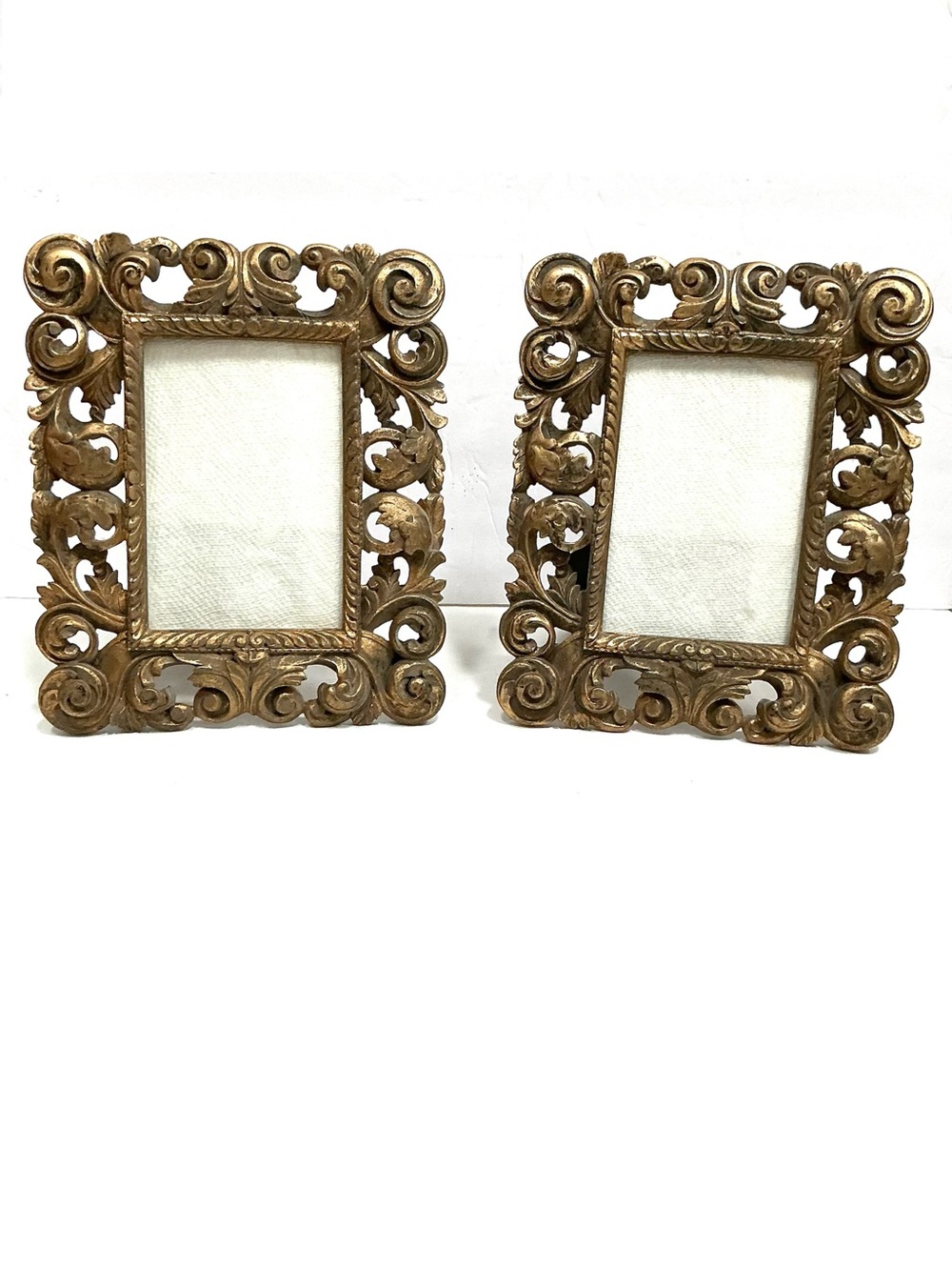 Ornate Carved Gold Picture Frames - Pair